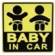 Baby i bilen skilt