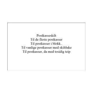 Postkasseskilt - 95 x 58mm